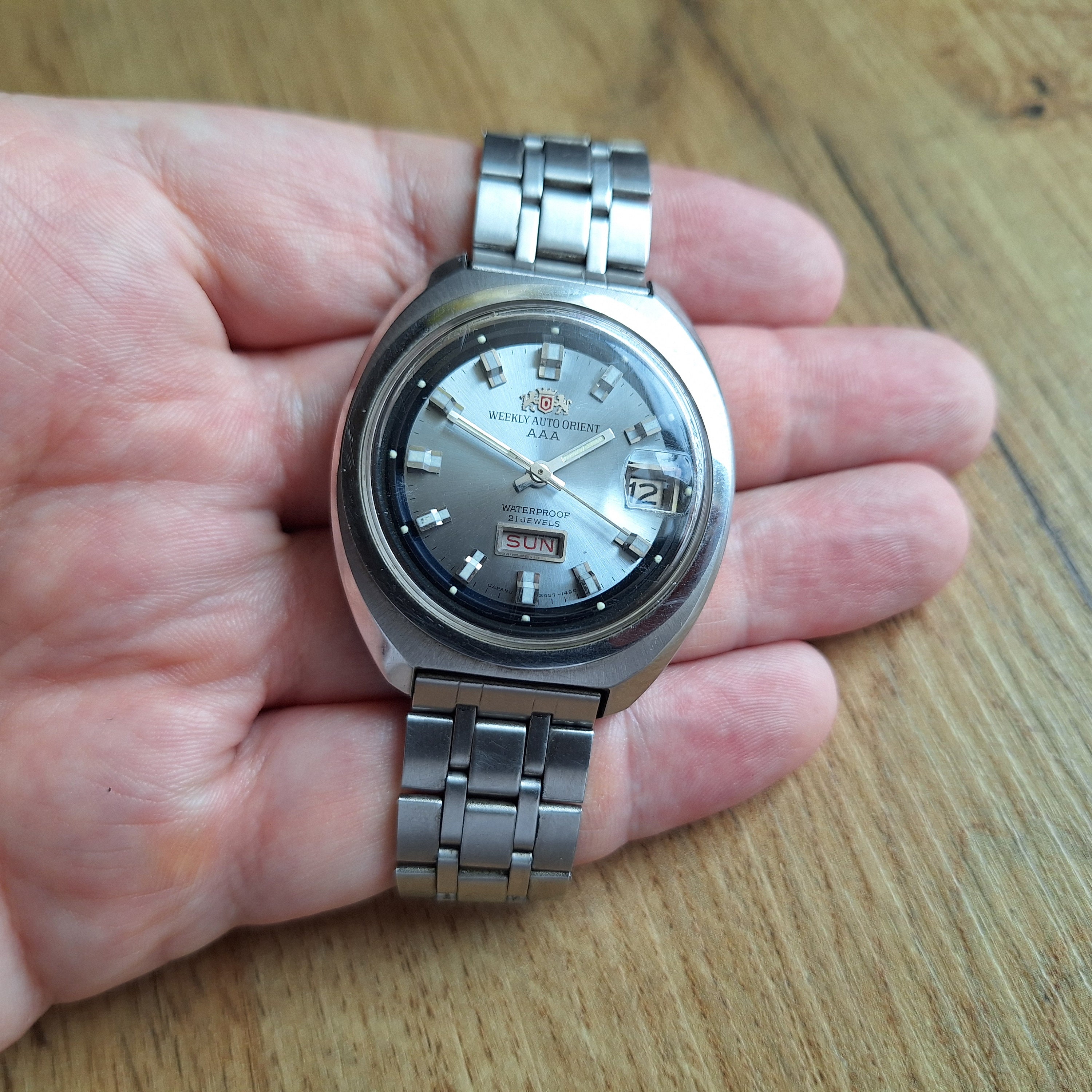 Rare Weekly Auto Orient AAA Mechanical Automatic Watch, Three Star 