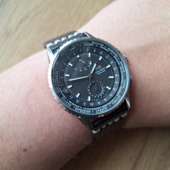 オリエント キングマスター ワールドタイム GMT ウォッチ、24時間対応