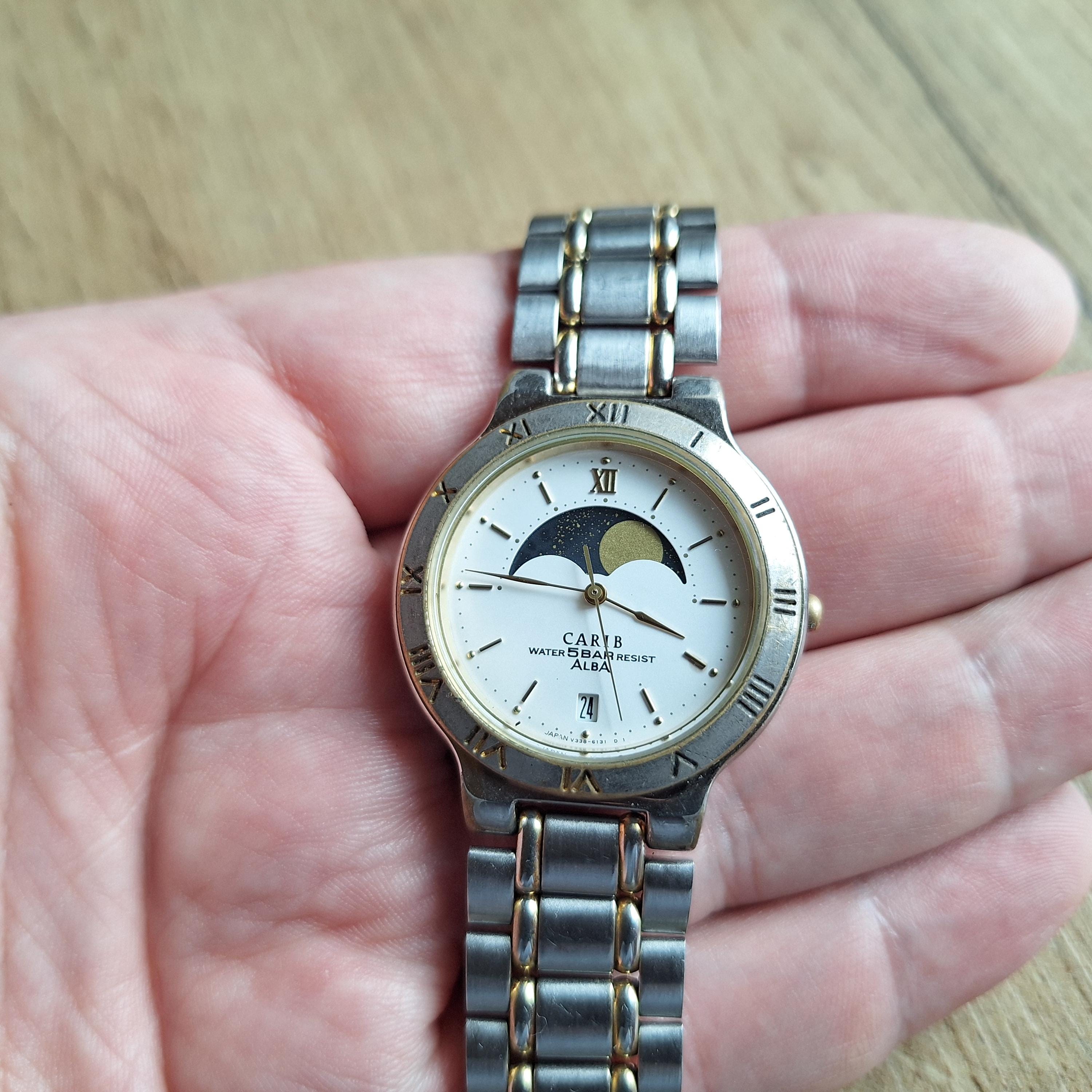 ALBA セイコー カリブ ムーンフェイズ ウォッチ、リアルムーンフェイズ