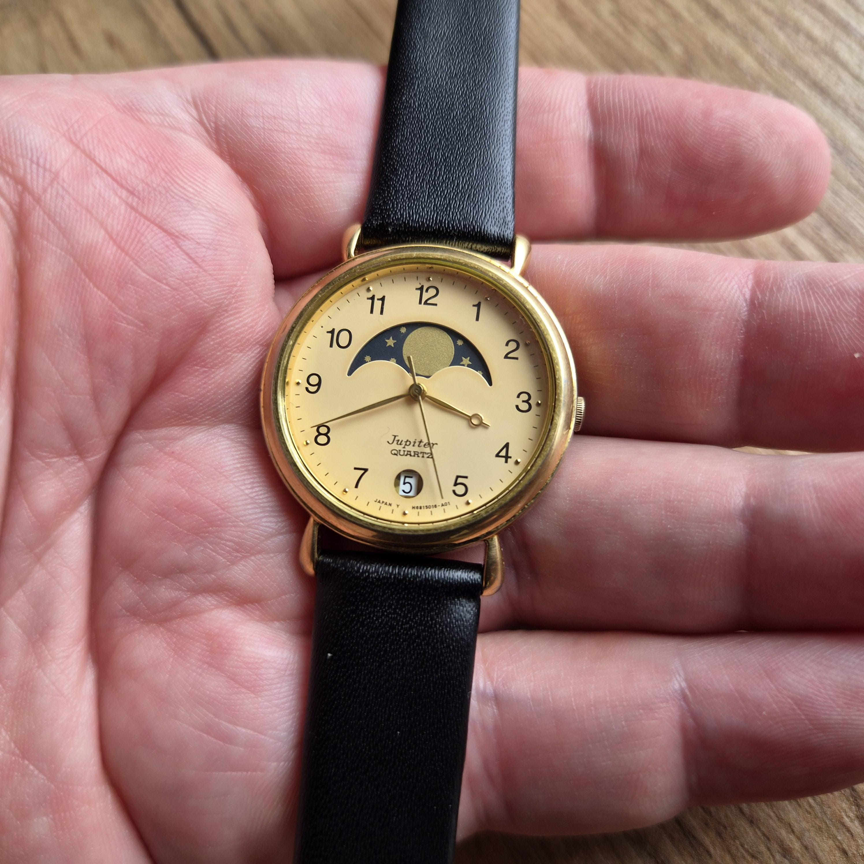 綺麗な稼働品❗️ORIENT Jupiter QUARTZ RING WATCH Orient Jupiter Watch With Moon Phases Calendar, Moon Watch
