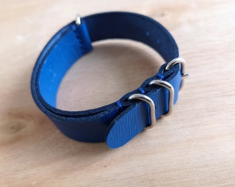 ELECTRIC BLUE Leather Military Strap Genuine Leather leather strap watches strap 16mm 18mm 20mm 22mm 24mm