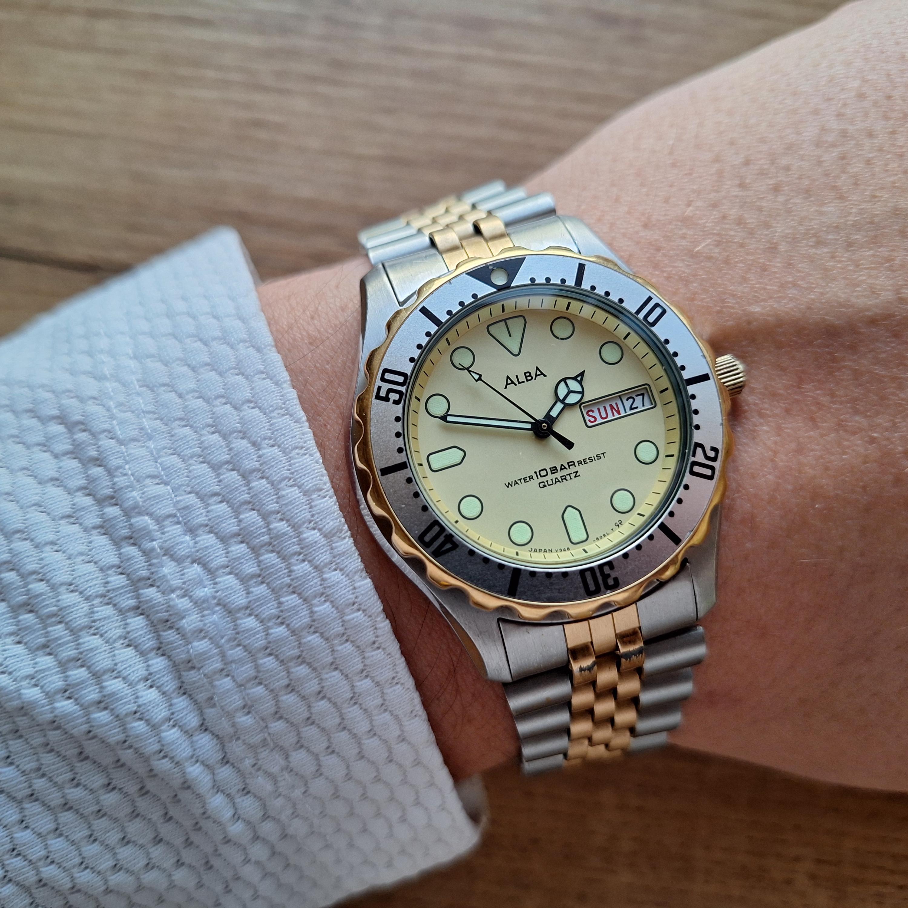 Vintage Seiko Alba Classic Watch: Luminous Dial, Quartz Japan