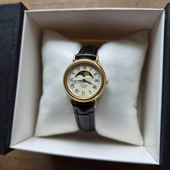 ALBA Seiko SUCCESS Vintage Moonphase Watch, Quartz Watch Real Moon