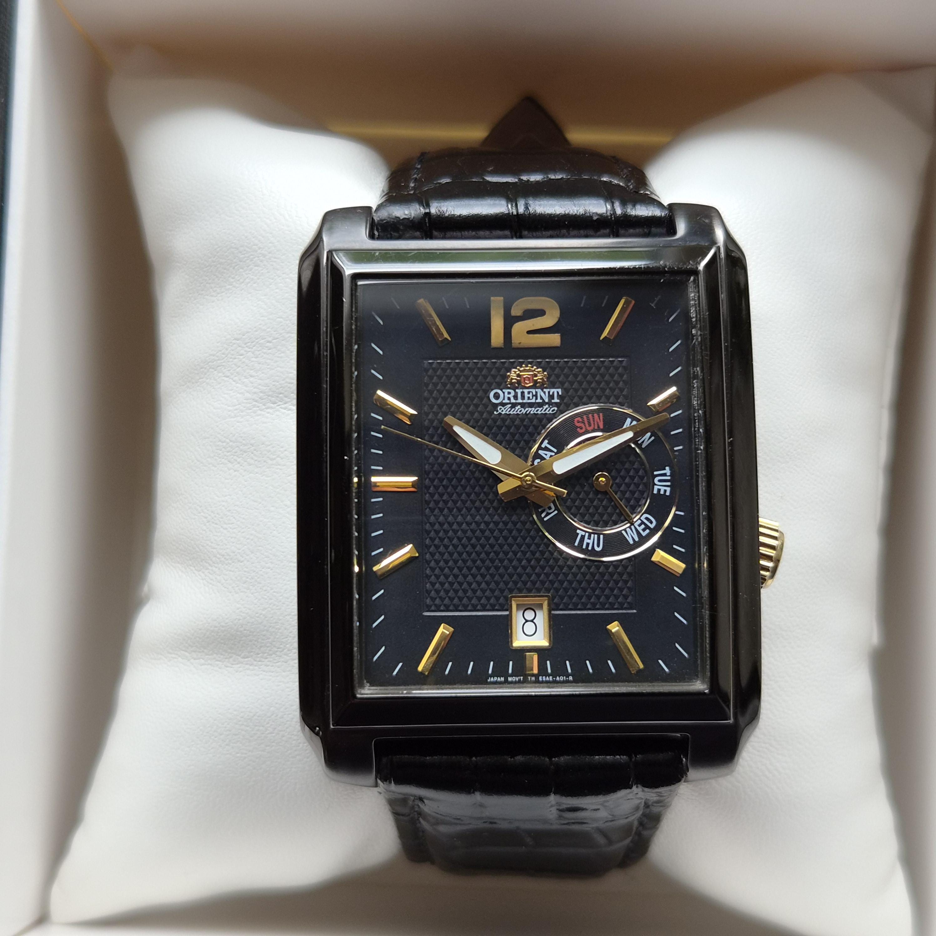 Orient Square Watch, Black Watch, Vintage Watch, Automatic Watch