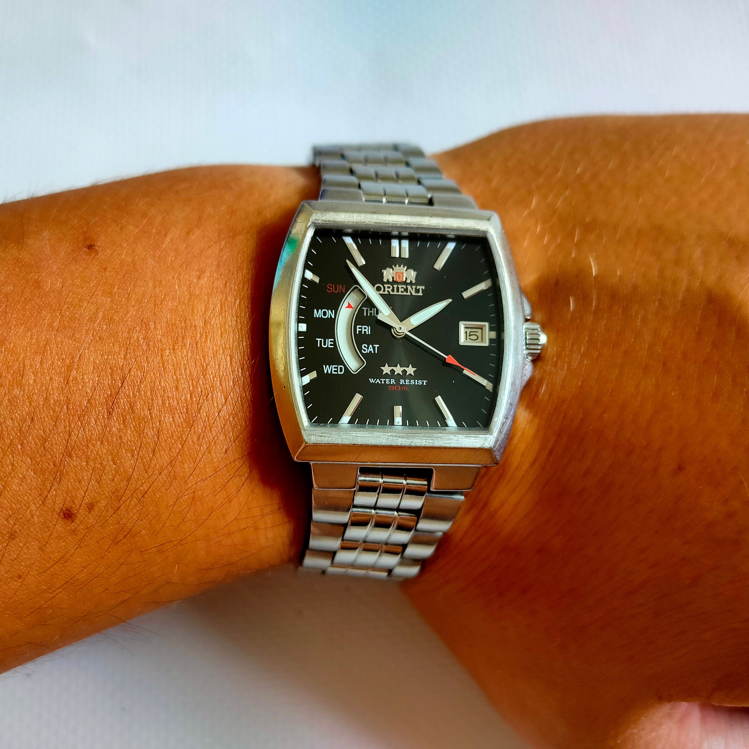 Rare Orient watch Vintage orient Automatic watch Black dial Etsy