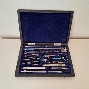 Professional Drawing Set, Drafting tools, Drafting Set, Drawing Instruments, big Case Instruments
