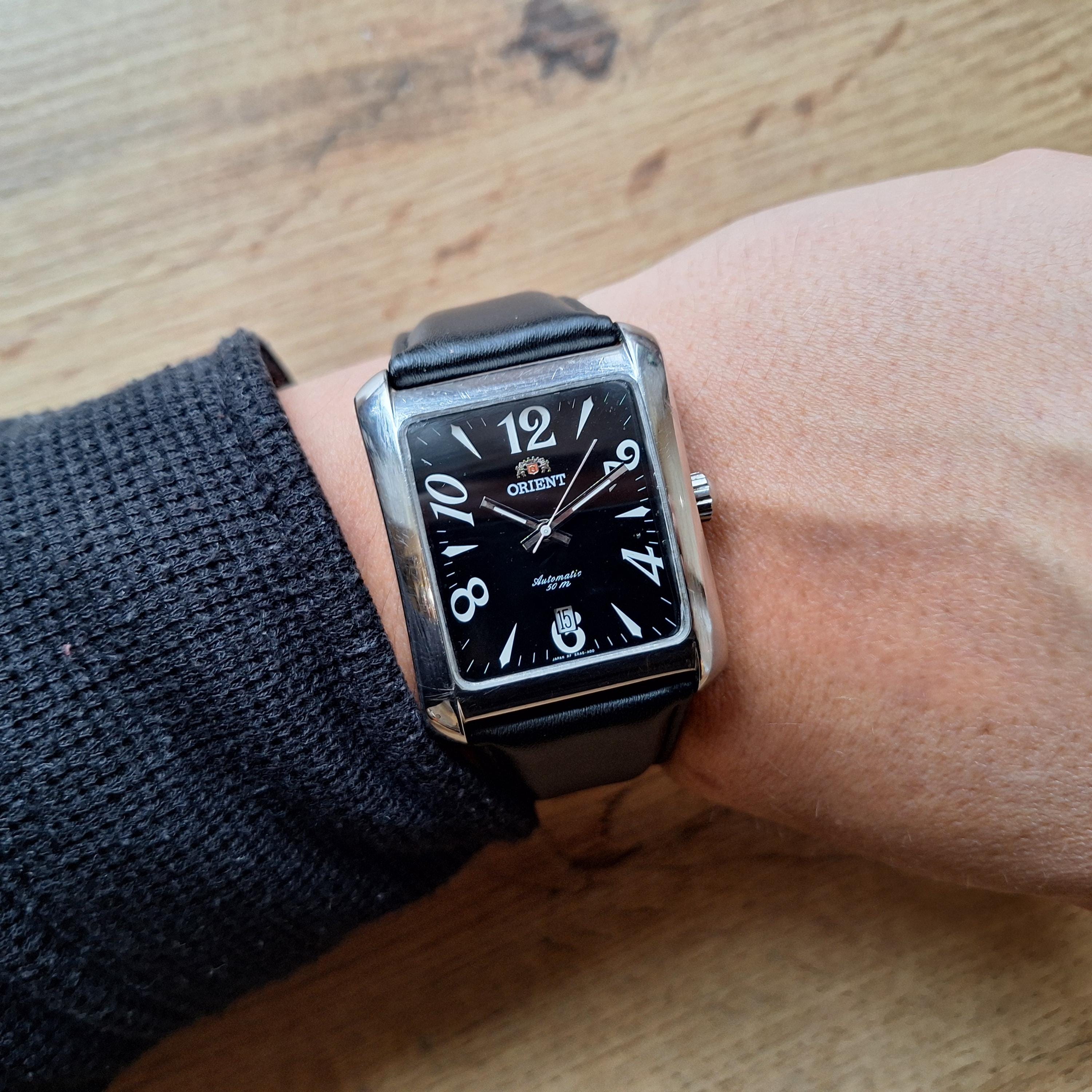 Orient Square Watch, Vintage Orient, Automatic Watch, Day and Date Orient Square Watch, Vintage Orient, Automatic Watch, Day and Date