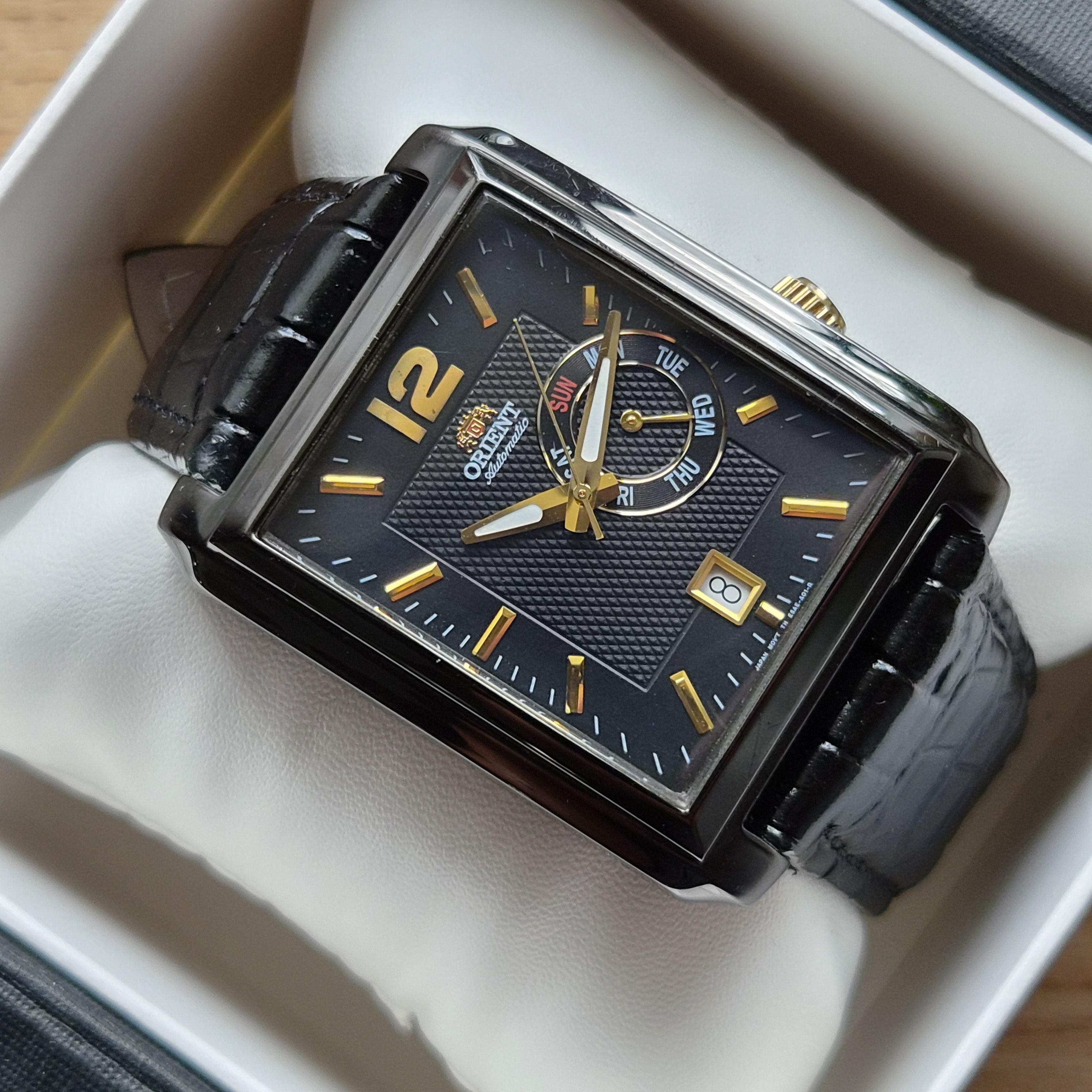 Orient Square Watch, Black Watch, Vintage Watch, Automatic Watch