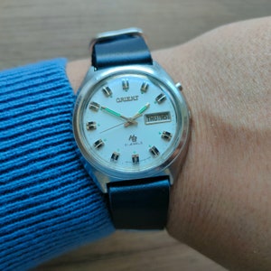 Orient HiAce Automatic watch, Vintage orient watch, Mechanical Automatic Watch, rare white dial, Japan watch, Orient HA