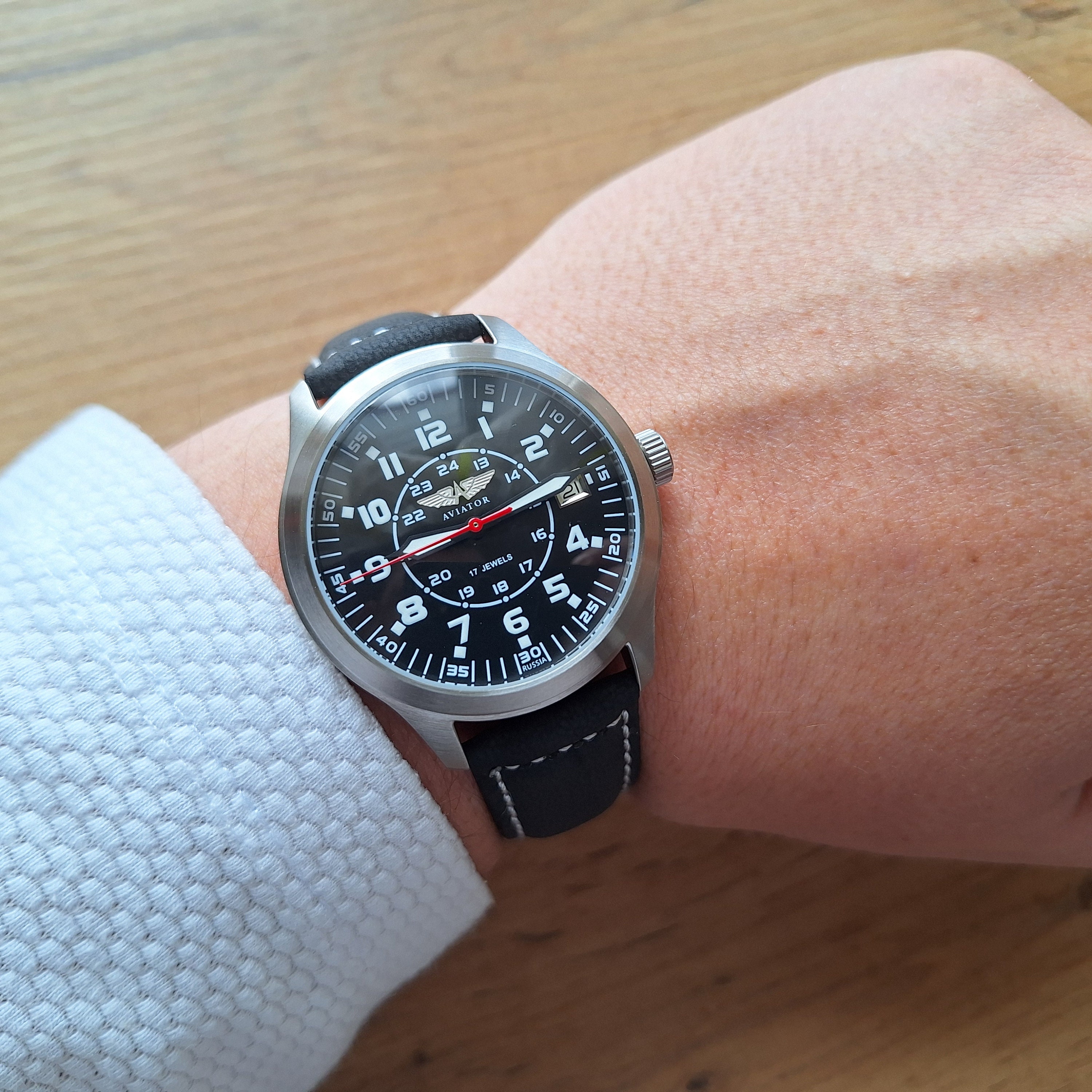 Poljot Aviator Watch: Vintage USSR Mechanical Pilot Watch (41mm