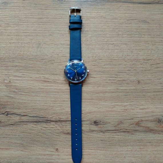 Rare blue soviet Luch watch, soviet watch, men wa… - image 3