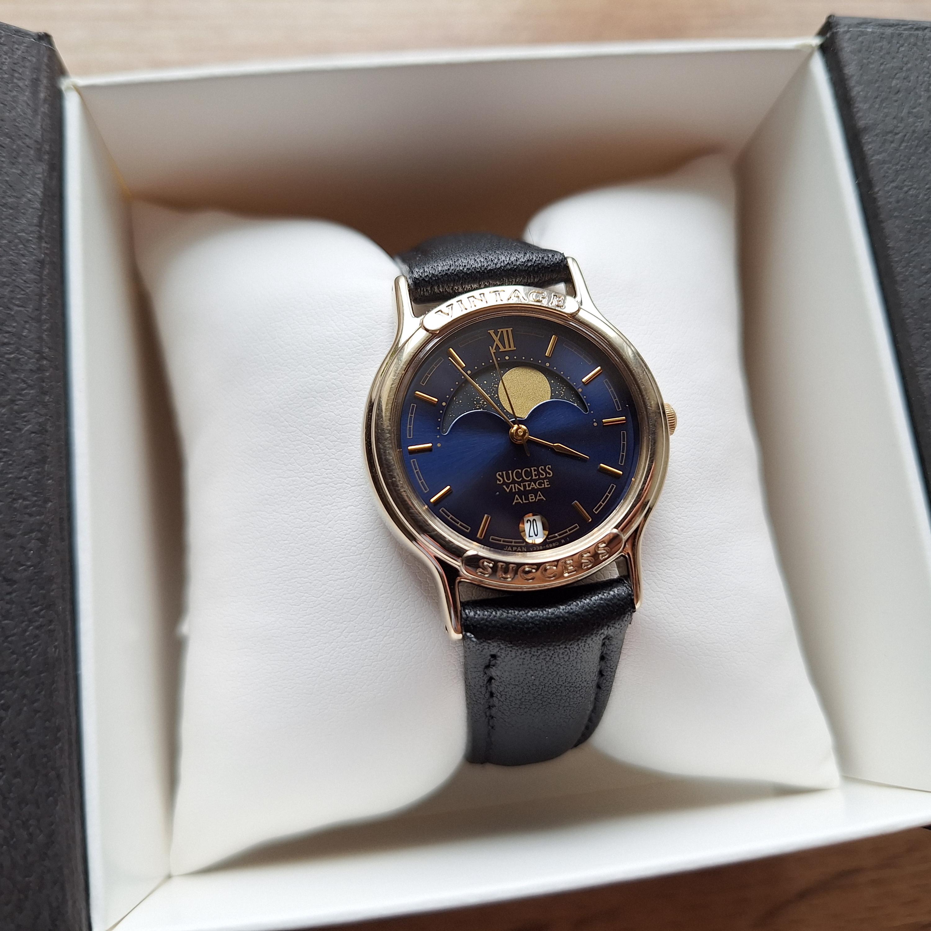 ALBA Seiko SUCCESS Vintage Moonphase Watch, Quartz Watch