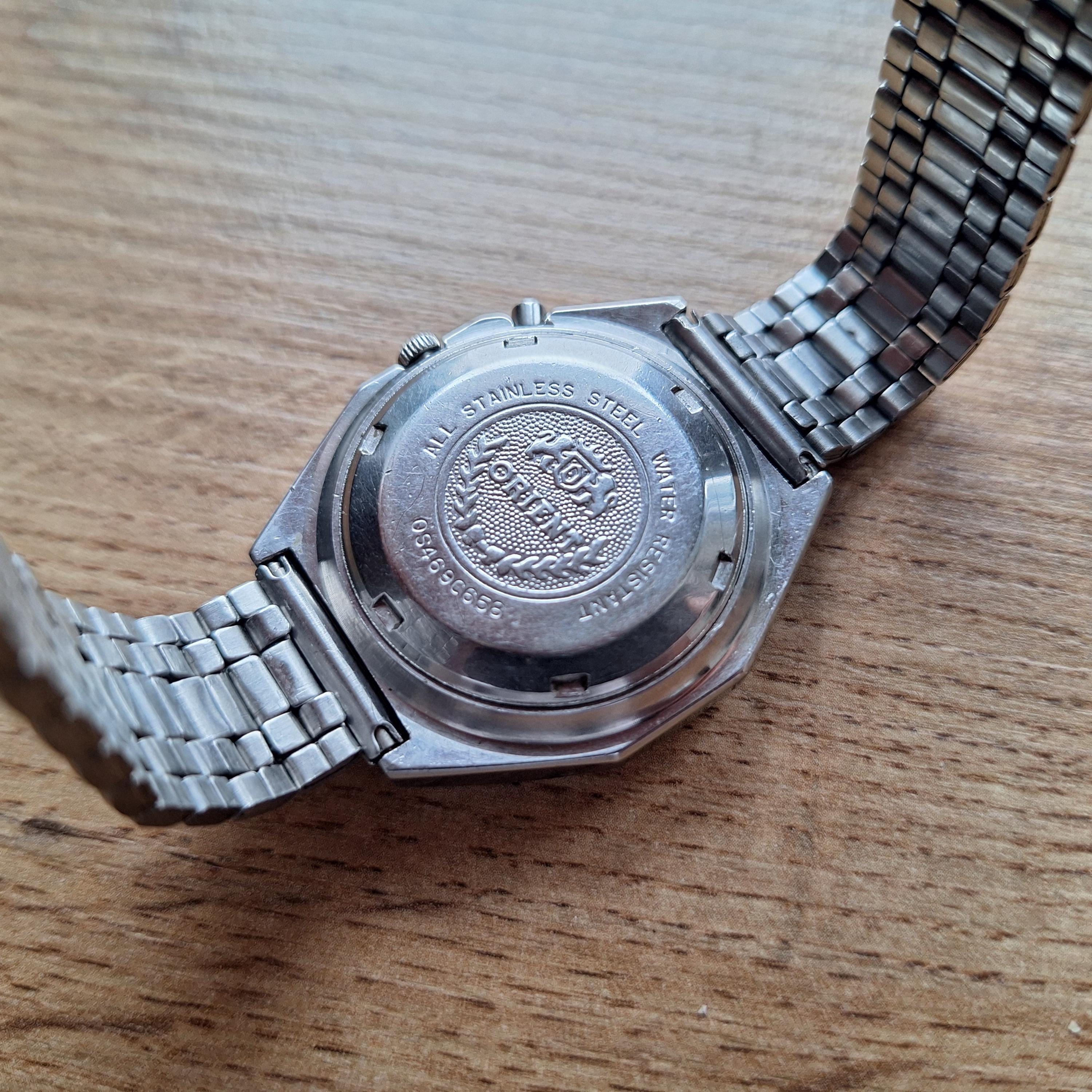Vintage Blue Orient Watch, Square Orient Automatic Watch, Japan