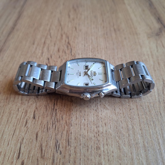 Square Orient white watch, Automatic mechanical w… - image 7