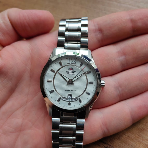Vintage Orient Watch, Automatic Watch, White Watch, Original Vintage Orient Watch, Automatic Watch, White Watch, Original