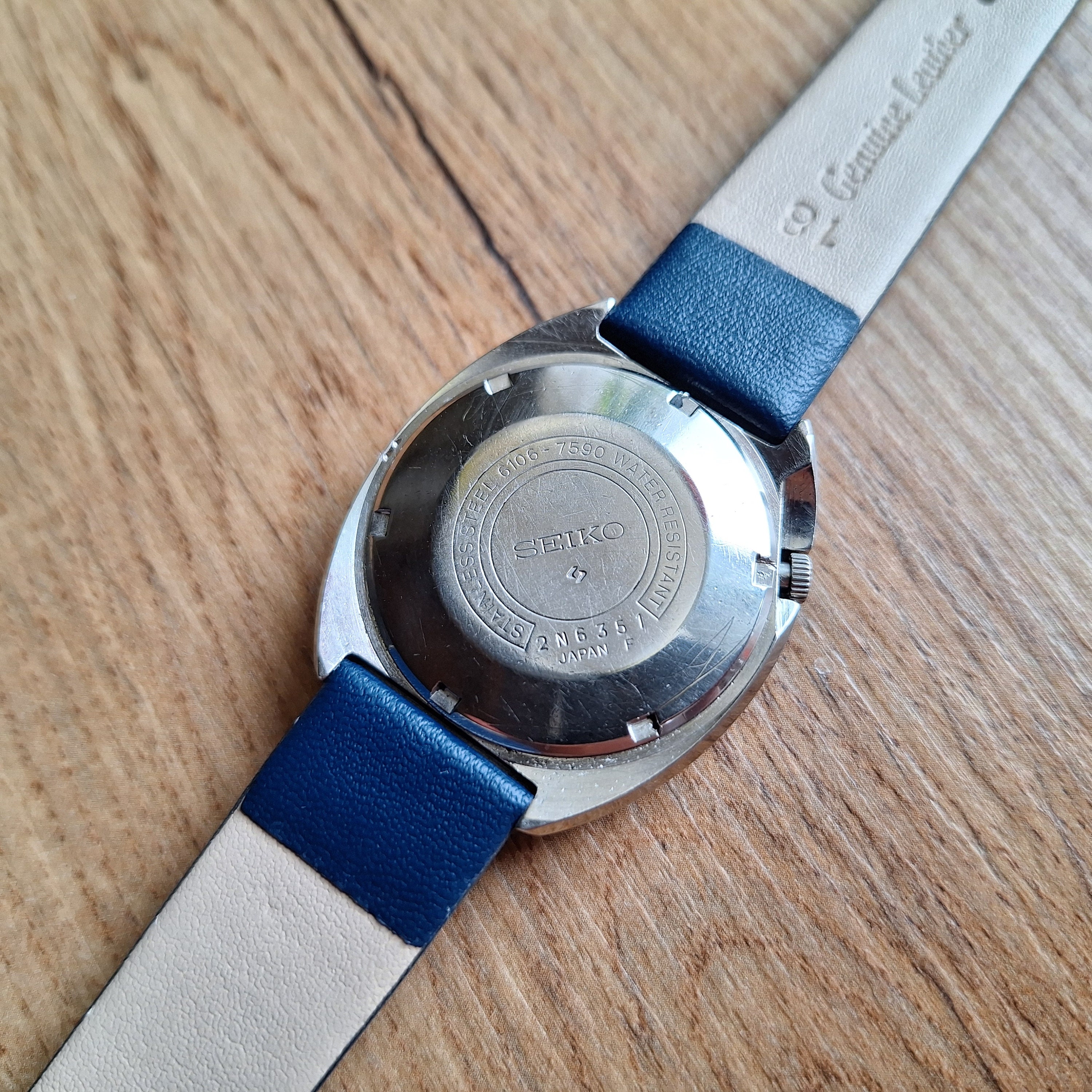Seiko 5 Actus SS Watch, Seiko 6106-7590 Vintage Classic Japan 