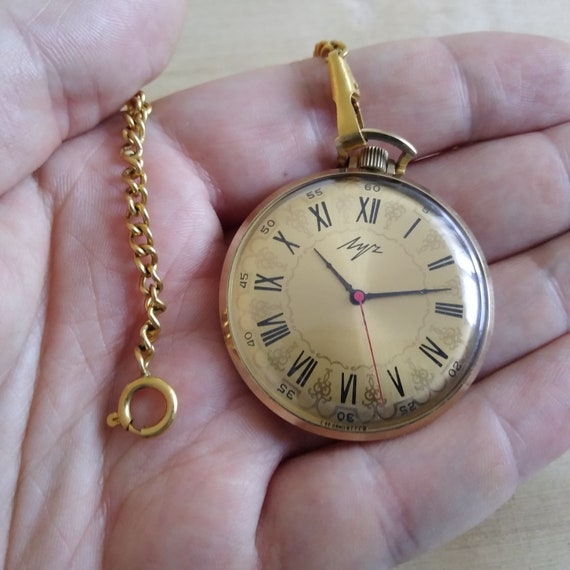 Orologio da tasca LUCH orologio meccanico cassa placcata | Etsy Italia