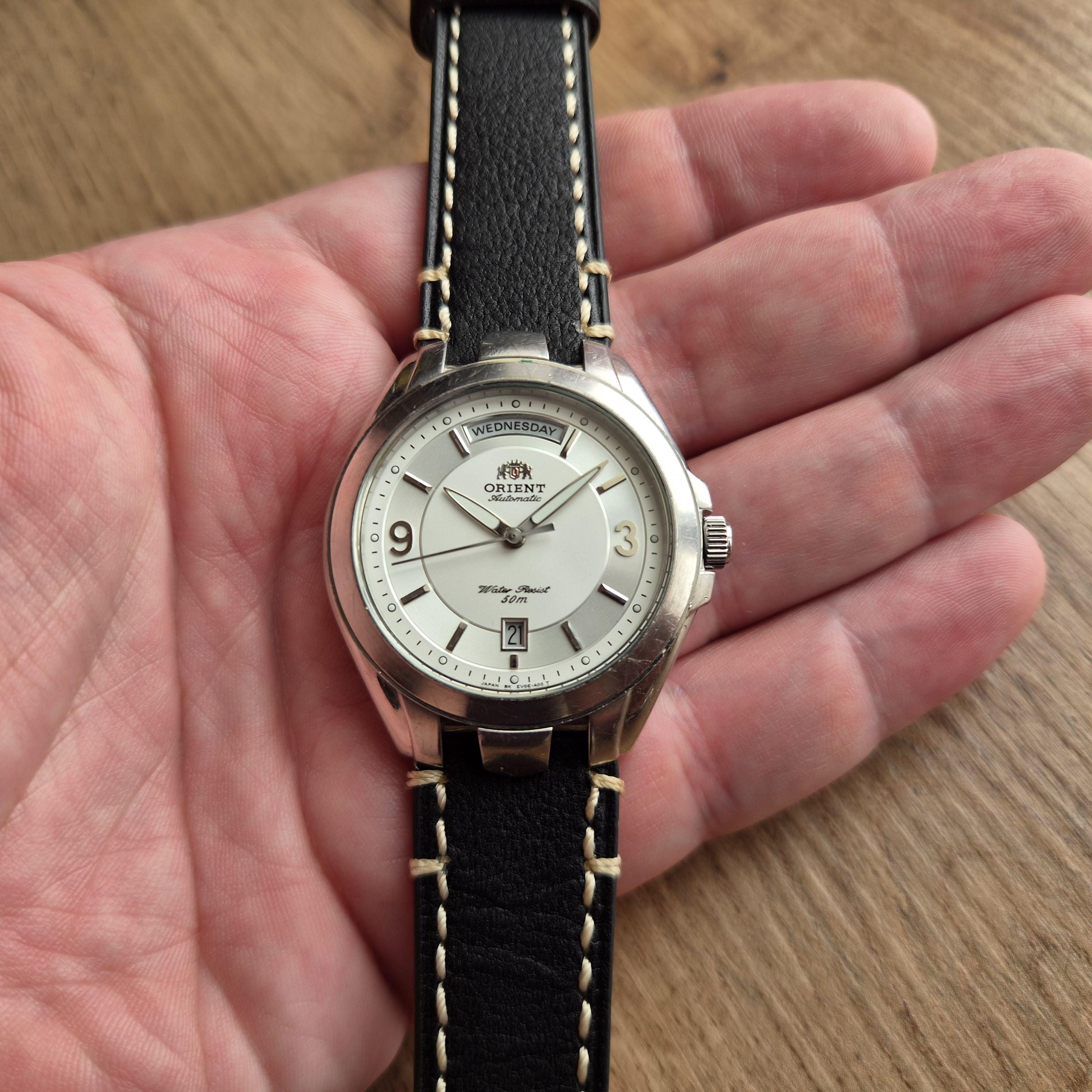 Rare Vintage Orient PRESIDENT Day Date White Watch, Automatic