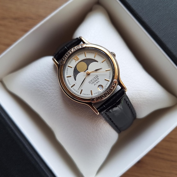 ALBA Vintage Seiko Moonphase Watch, Quartz Watch, Real Moon Phases