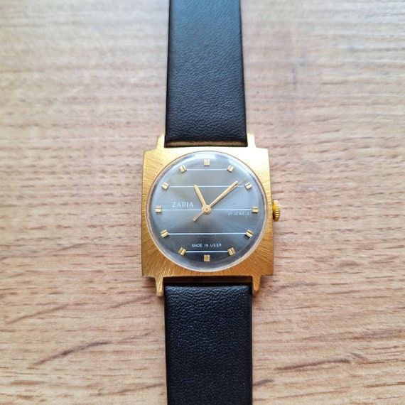 ZARJA square watch, Soviet watch, classic slim wa… - image 5