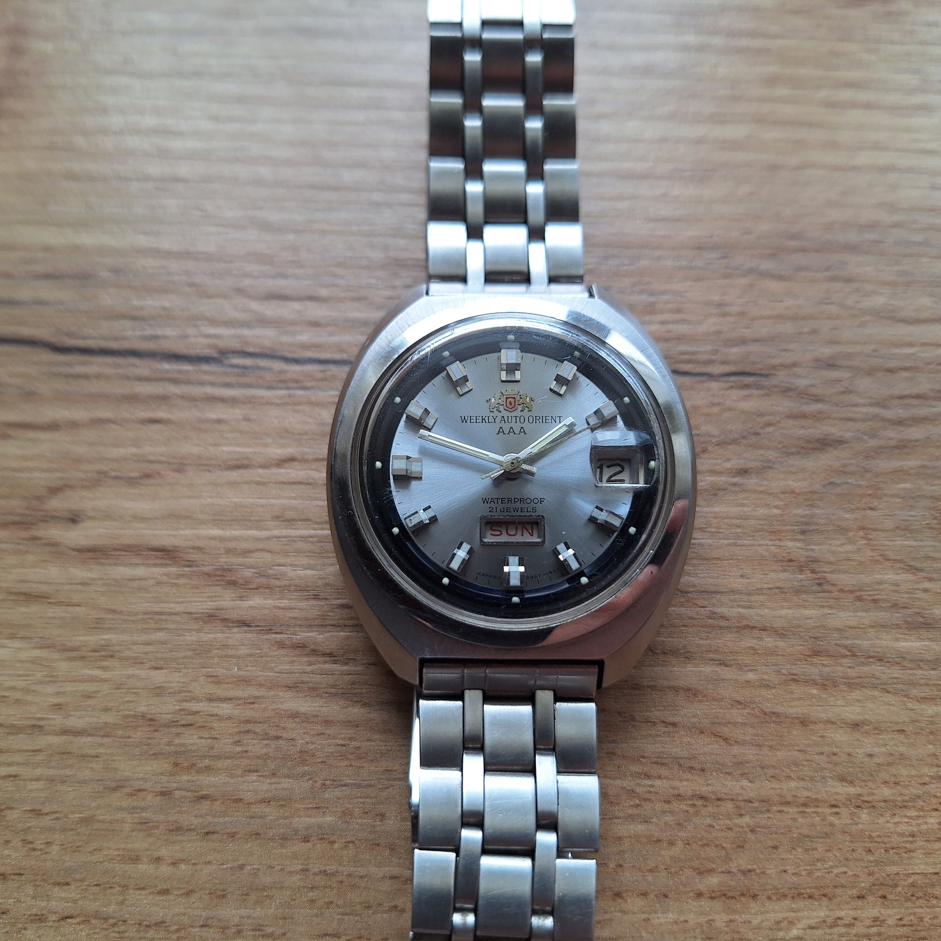 Rare Weekly Auto Orient AAA Mechanical Automatic Watch, Three Star 