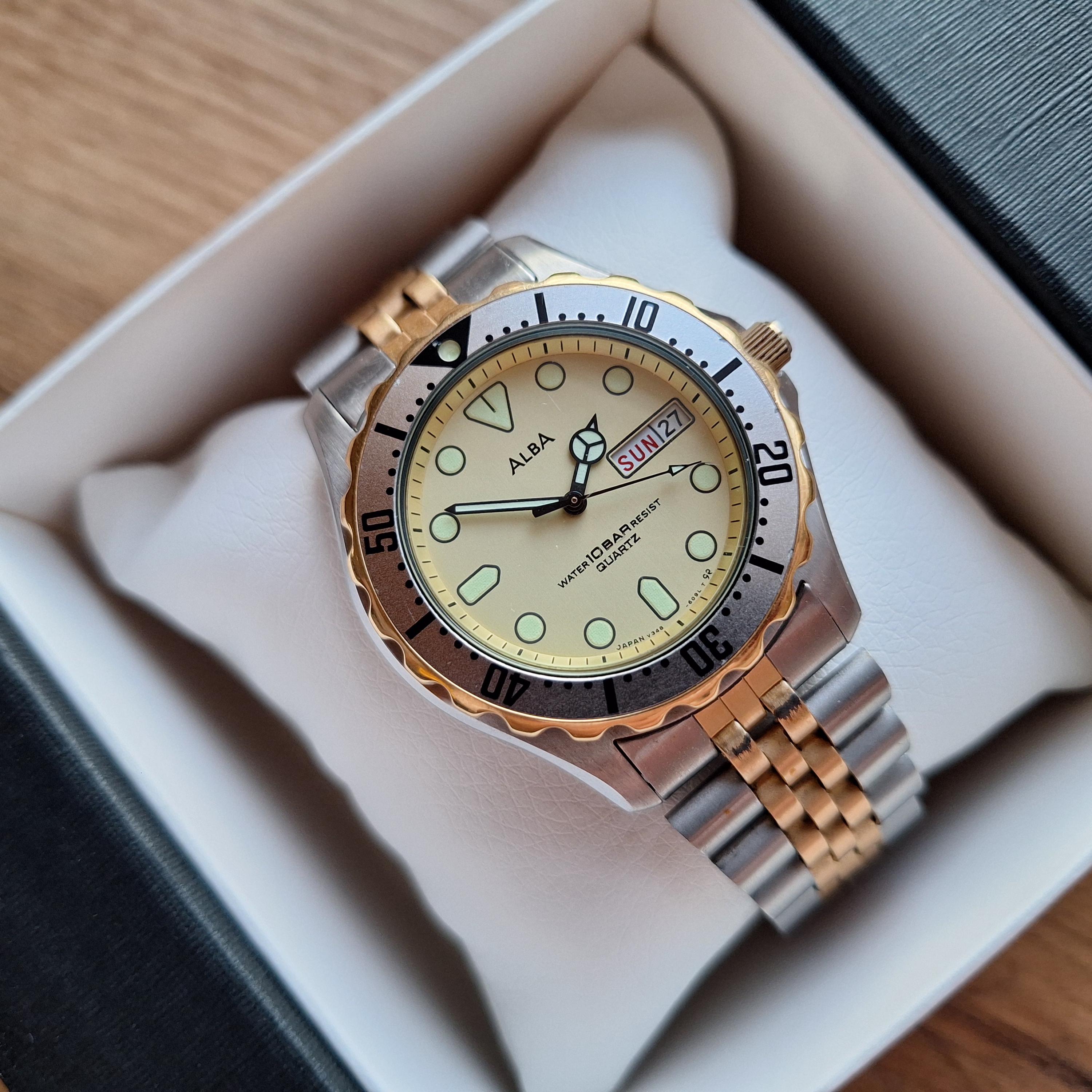 Vintage Seiko Alba Classic Watch: Luminous Dial, Quartz Japan