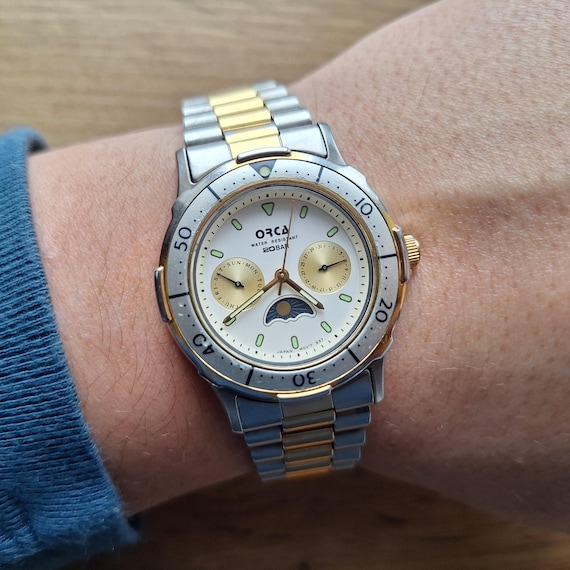 ORCA Day Night Watch, Day Night Indicator Watch, Sun Moon Quartz