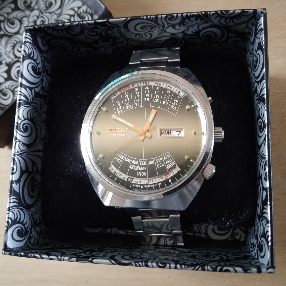 vintage orient perpetual calendar automatic watch