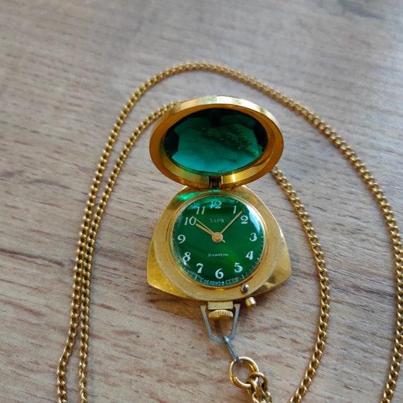 Pendant watch ZARIA Ladies Watch on Chain USSR, Wo