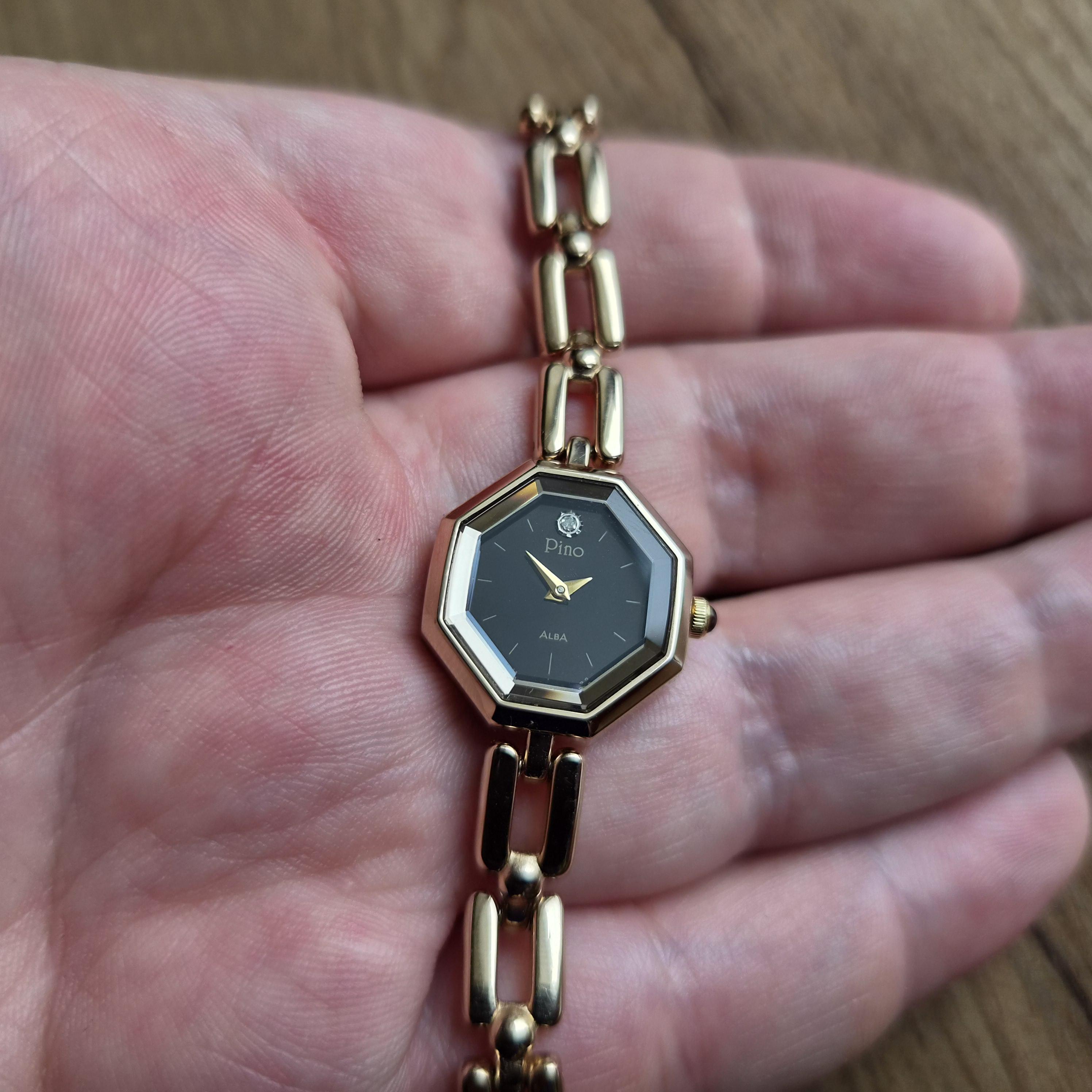 Vintage SEIKO ALBA Pino コンビ ブレスレット 腕時計 Seiko Alba Pino Watch, Quartz Watch, Womens Watch, Gift for Her