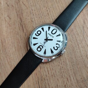 Raketa Big Zero, Soviet watch raketa, big watch, mechanical wrist watch, white watch, image 6