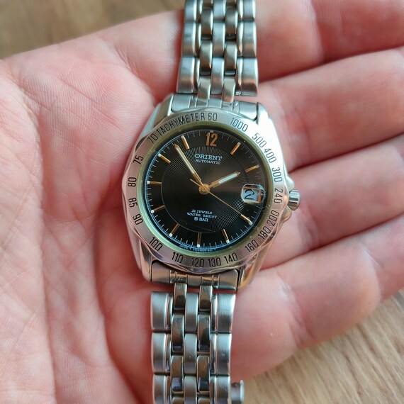 Vintage Orient Watch Automatic Watch Original Japan Watch Black Watch Etsy