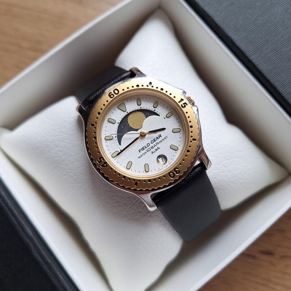 Seiko ALBA Field Gear Moon Phase Watch, Quartz Watch, Moon Phase