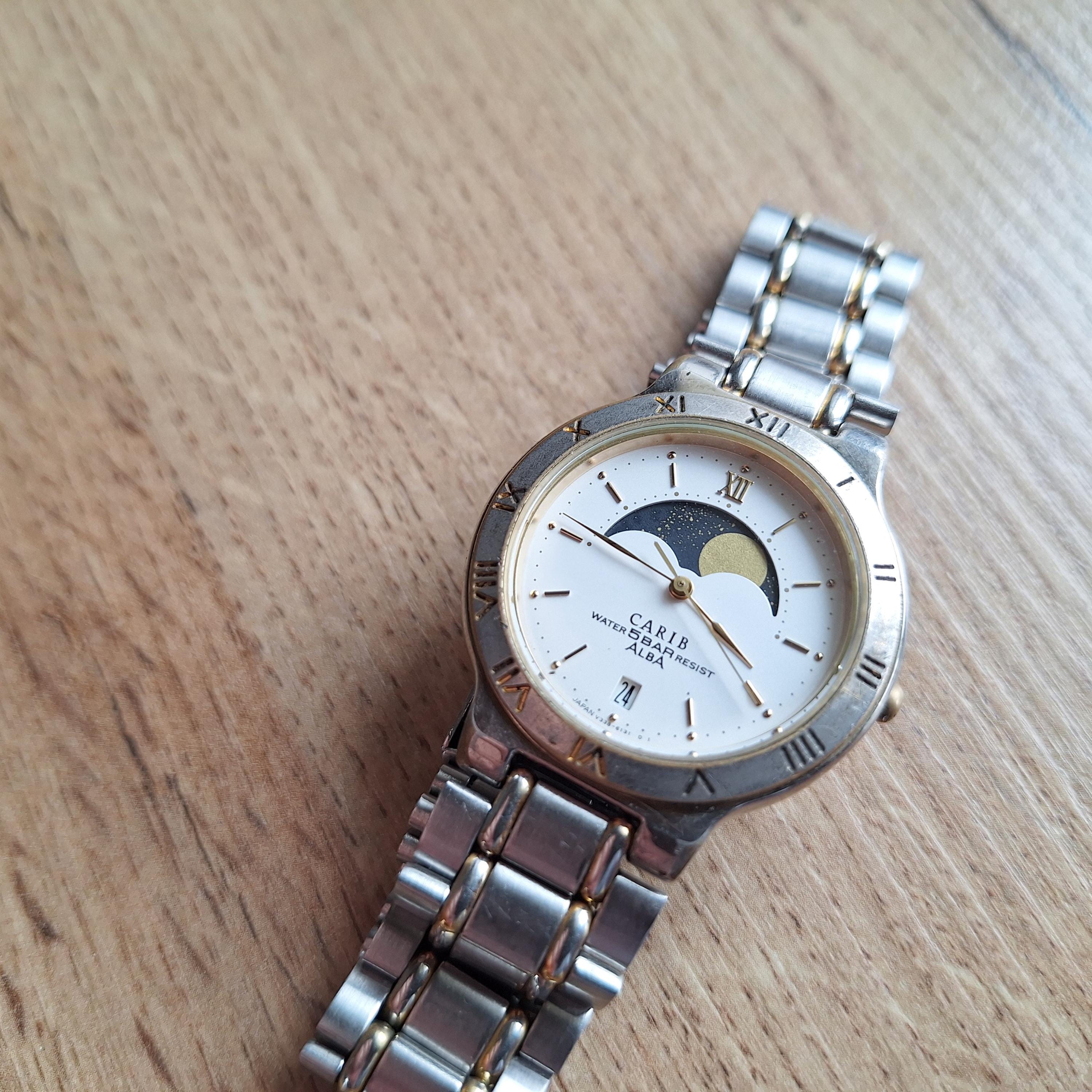 ALBA セイコー カリブ ムーンフェイズ ウォッチ、リアルムーンフェイズ