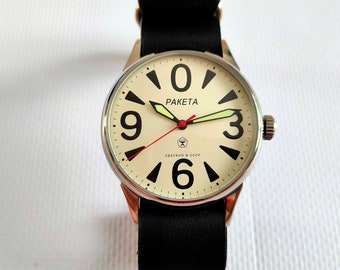 Raketa BIG ZERO, White Zero, Big Zero Watch, Soviet Watch