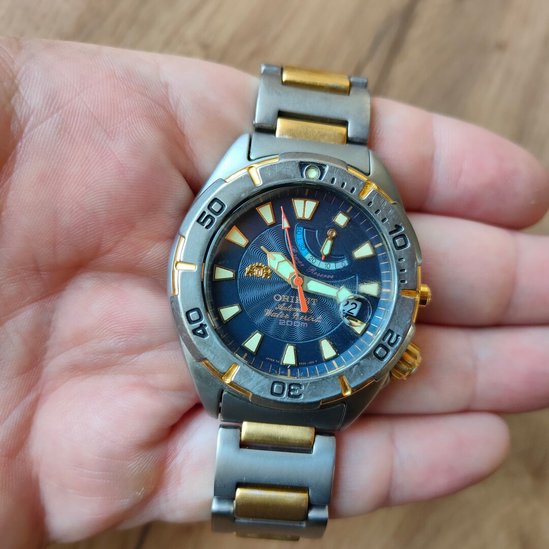 RARE Diver Orient 200m Titanium Power Reserve Watch Automatic