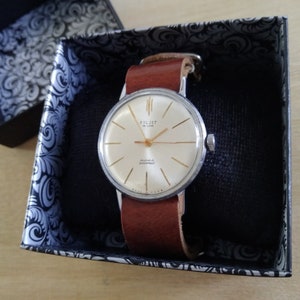 Poljot de luxe watch, Poljot watch, Wrist watches for men, Mechanical watch, leather strap