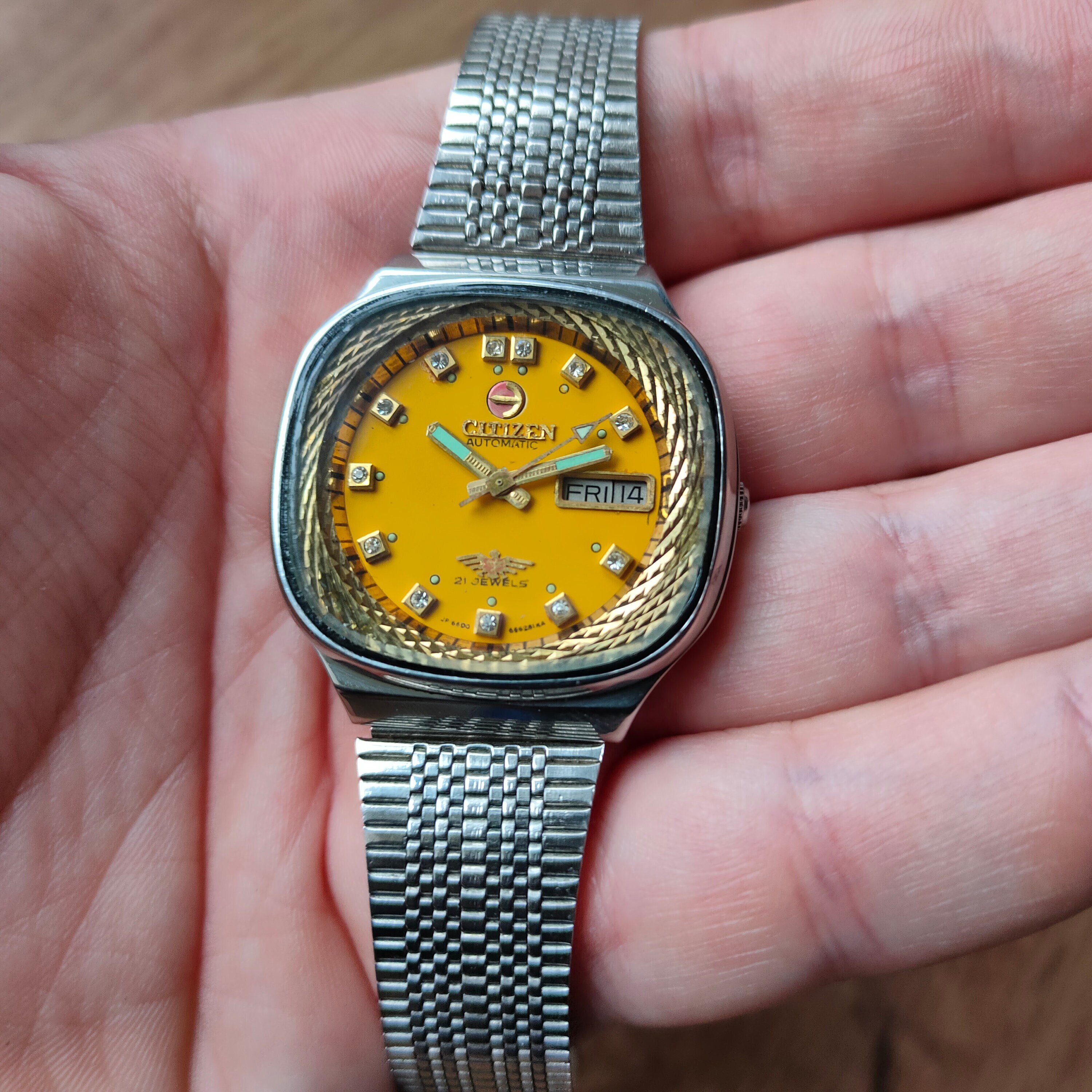 Citizen Orange Vintage Watch Japan Watch Automatic Watch Day and Date Indicator Etsy UK