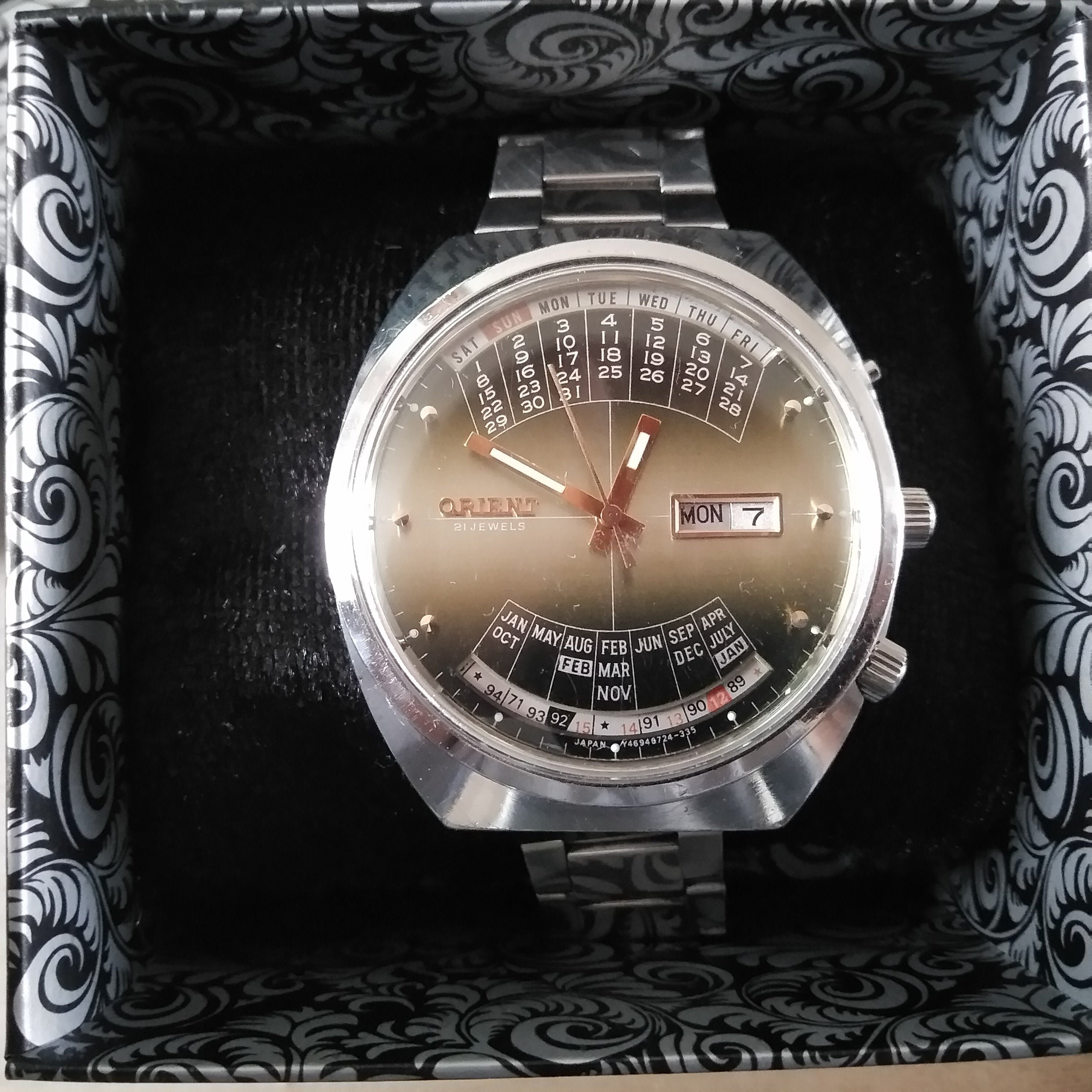 vintage orient perpetual calendar automatic watch