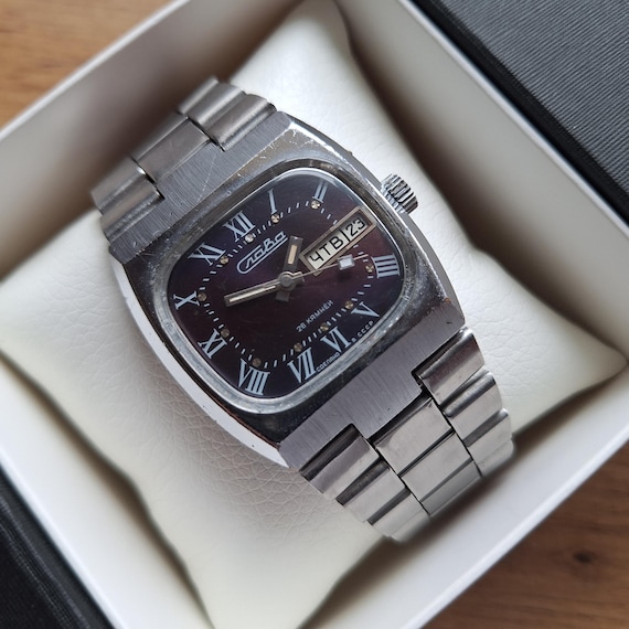 Montre SLAVA TANK PURPLE, montre chiffres romains Slava Panzer, montre  automatique, montre pour homme, montre vintage, montre rouge, indicateur du