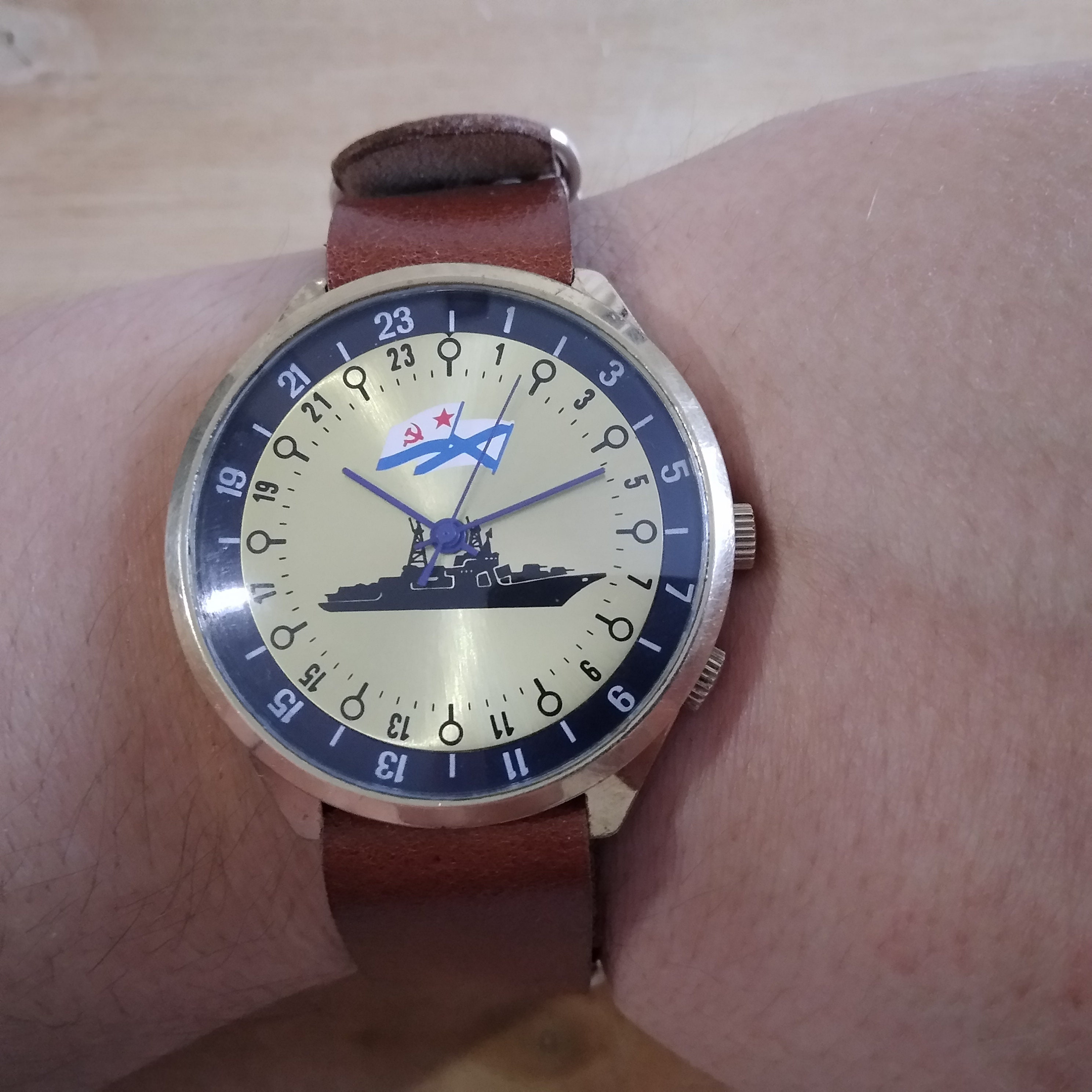 Raketa 24 Hour, Raketa With Ship, Raketa Watch, 24-hour Watch