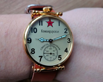 Vintage watch for man Molnija Komandirskie Mens wrist Mechanical watches, Vintage Pocket watch, Mens Large watch, Gift for him, mens watch