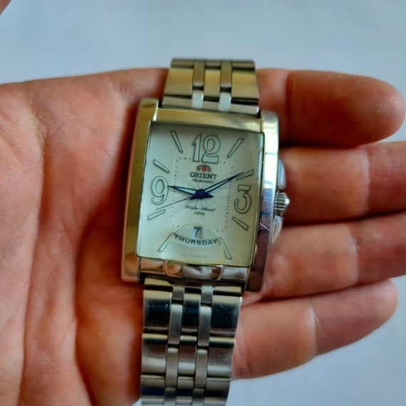 Large Orient watch, white watch, Automatic Watch,… - image 4