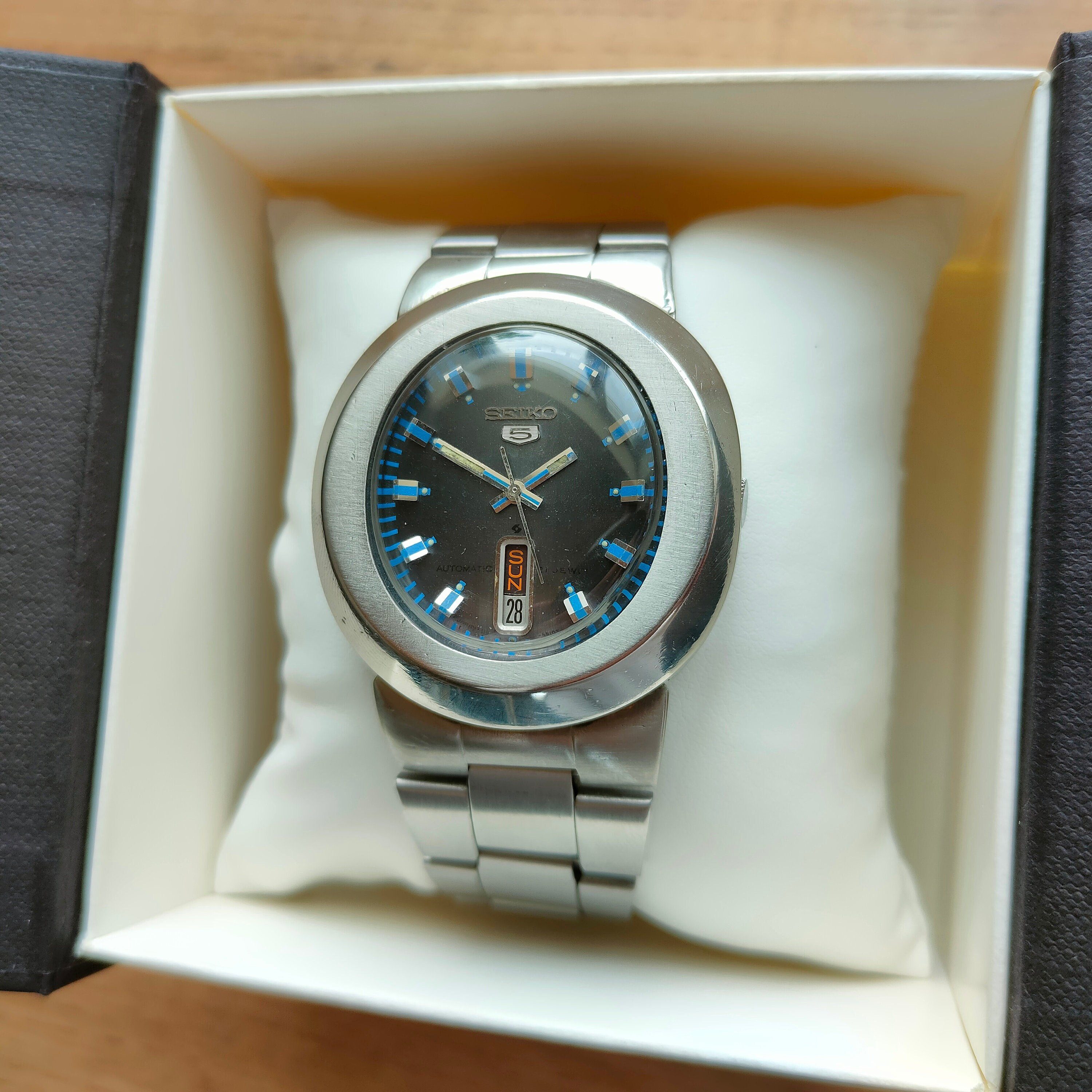 Rare SEIKO 5 Dynamic Ref. 6119-5450, Seiko vintage rare Japan watch, automatic watch, collectible watch, blue watch