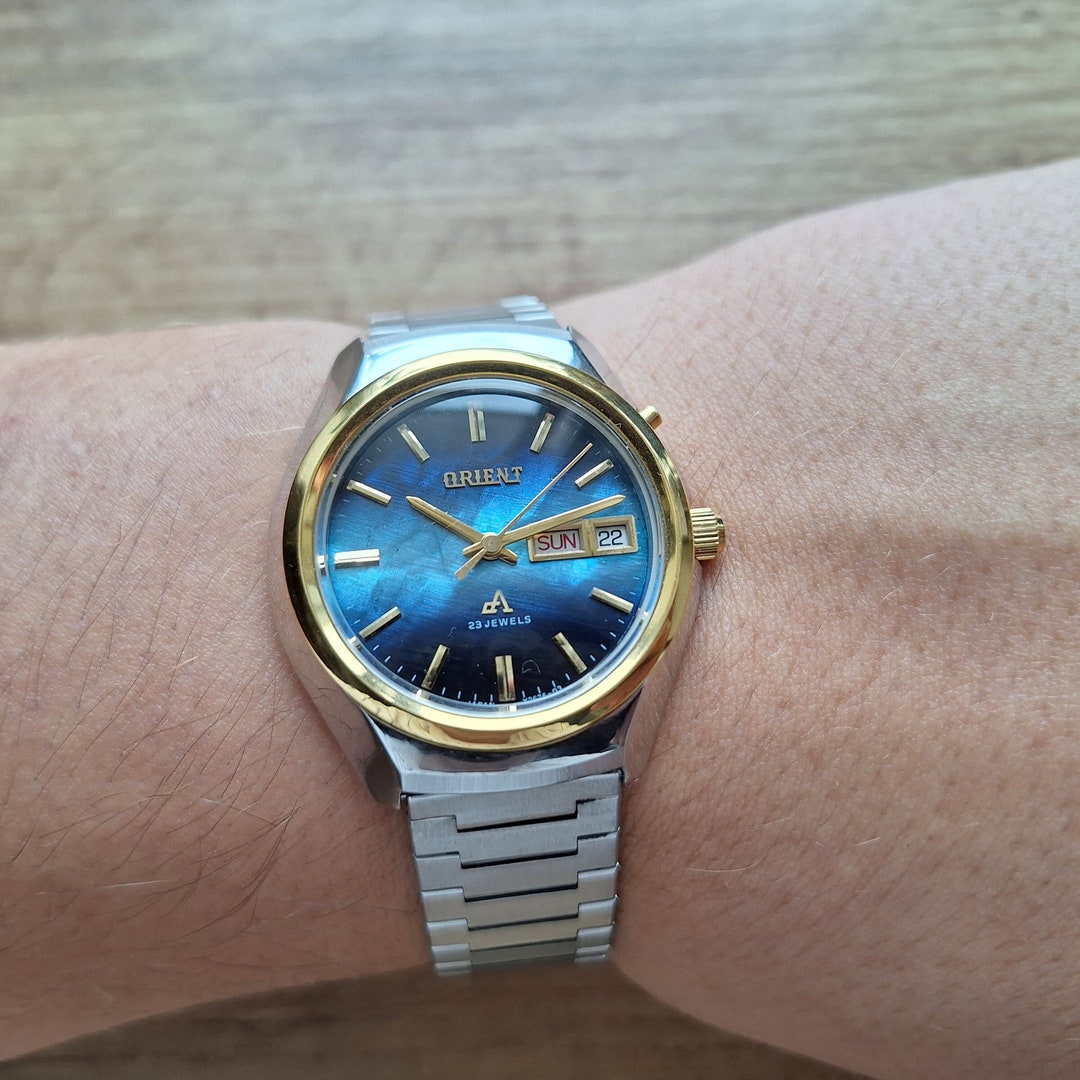 Nos New Orient H 611114 - 41 Plexi Verre Plastic Vintage Montre Ancien