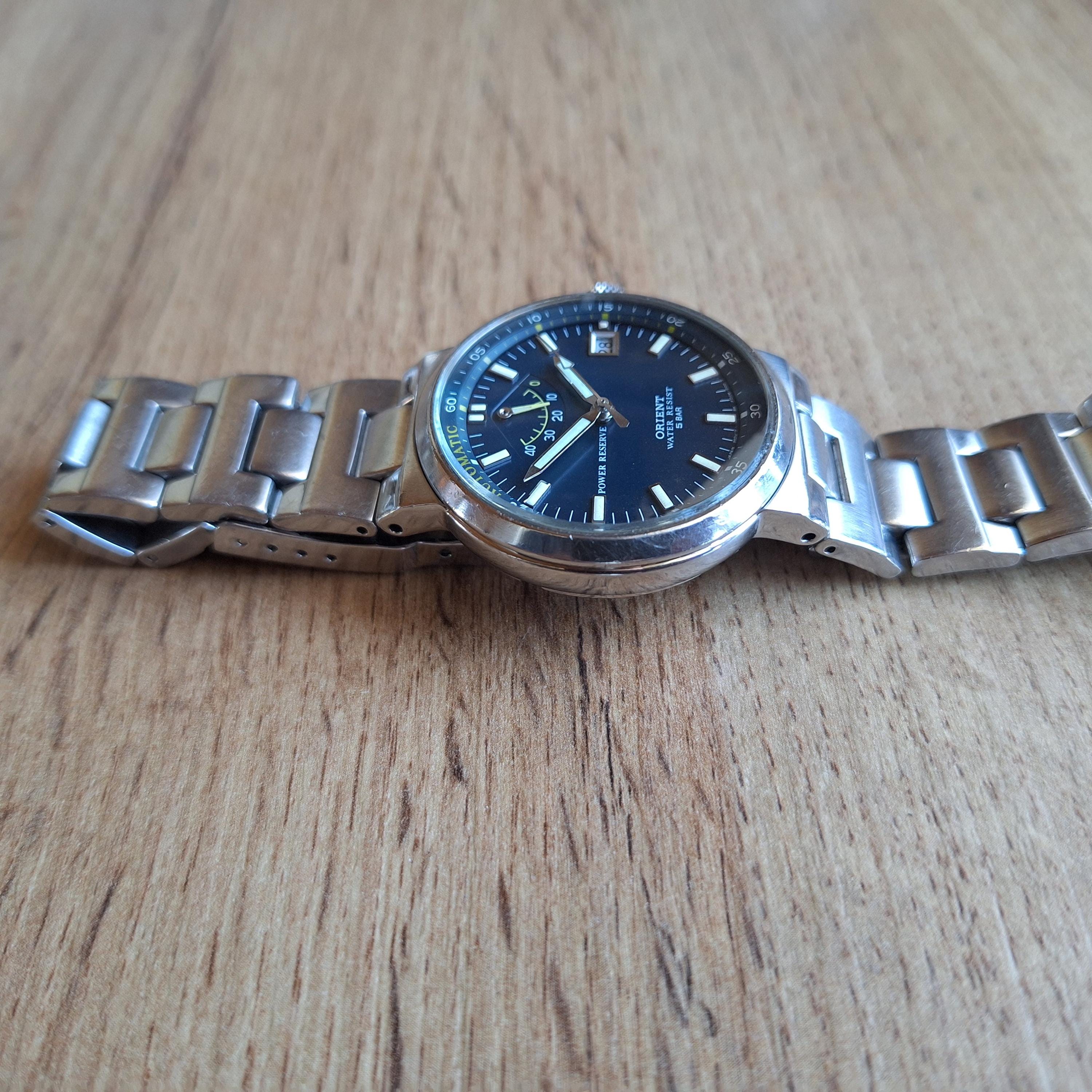 Vintage Orient Power Reserve Automatic Watch - Blue Dial, Japan
