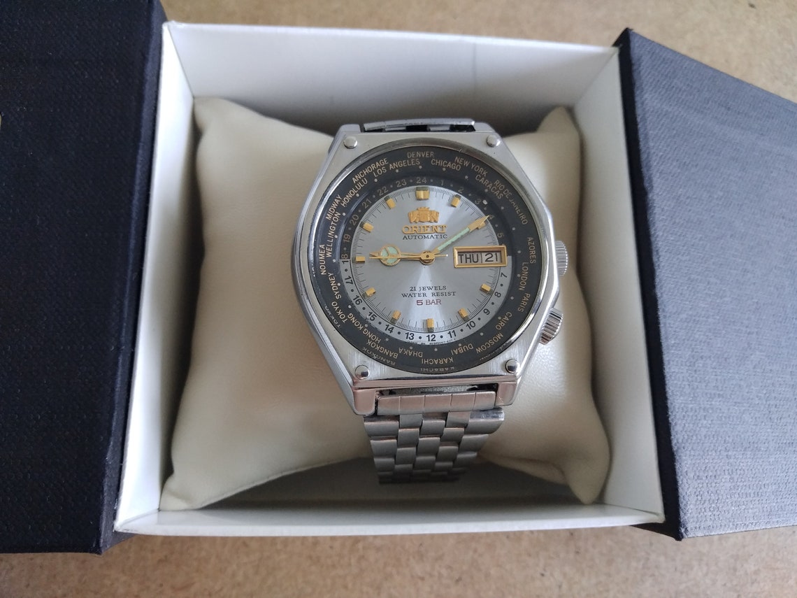 Orient Vintage Automatic Watch 21 Jewels Day And Date Etsy