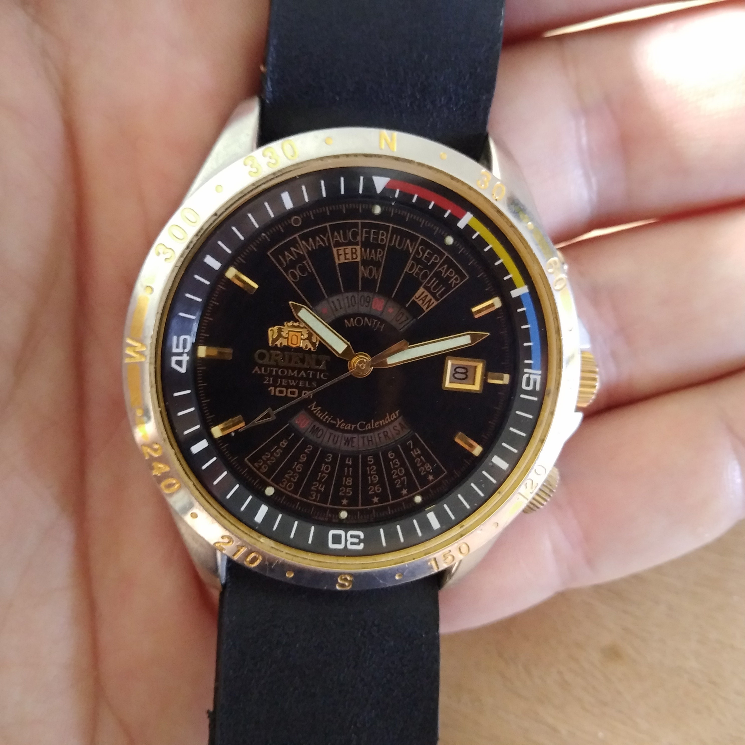 vintage orient perpetual calendar automatic watch