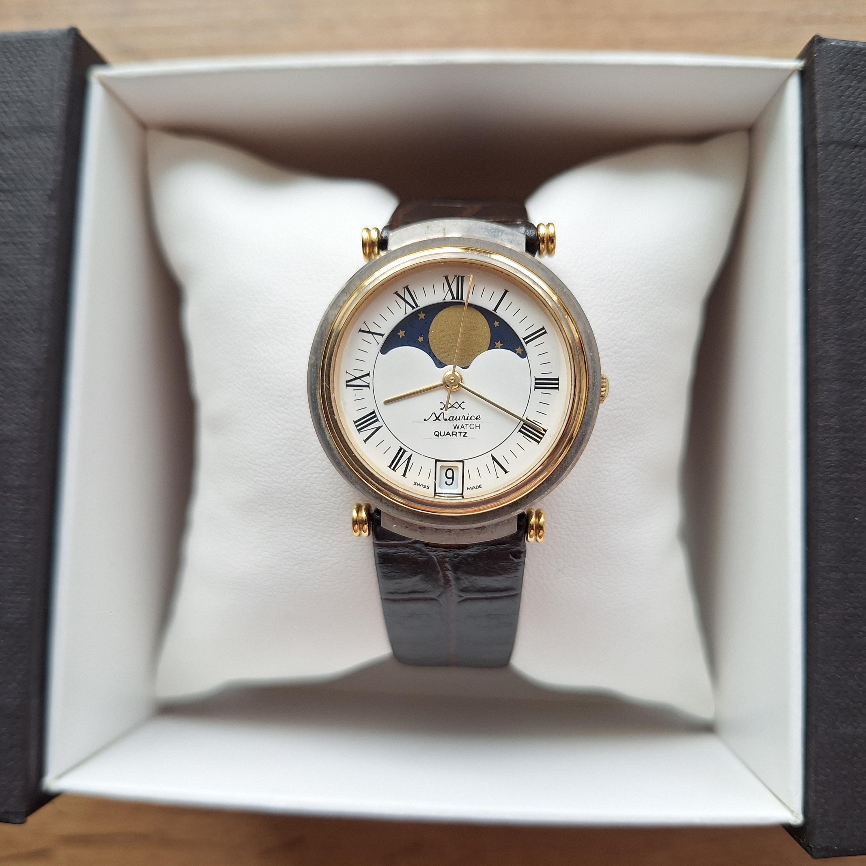 Fabulous Swiss Exactly Vintage Moon Phase Watch Vintage Moon Phase Watches – Finchley Watches main image 3