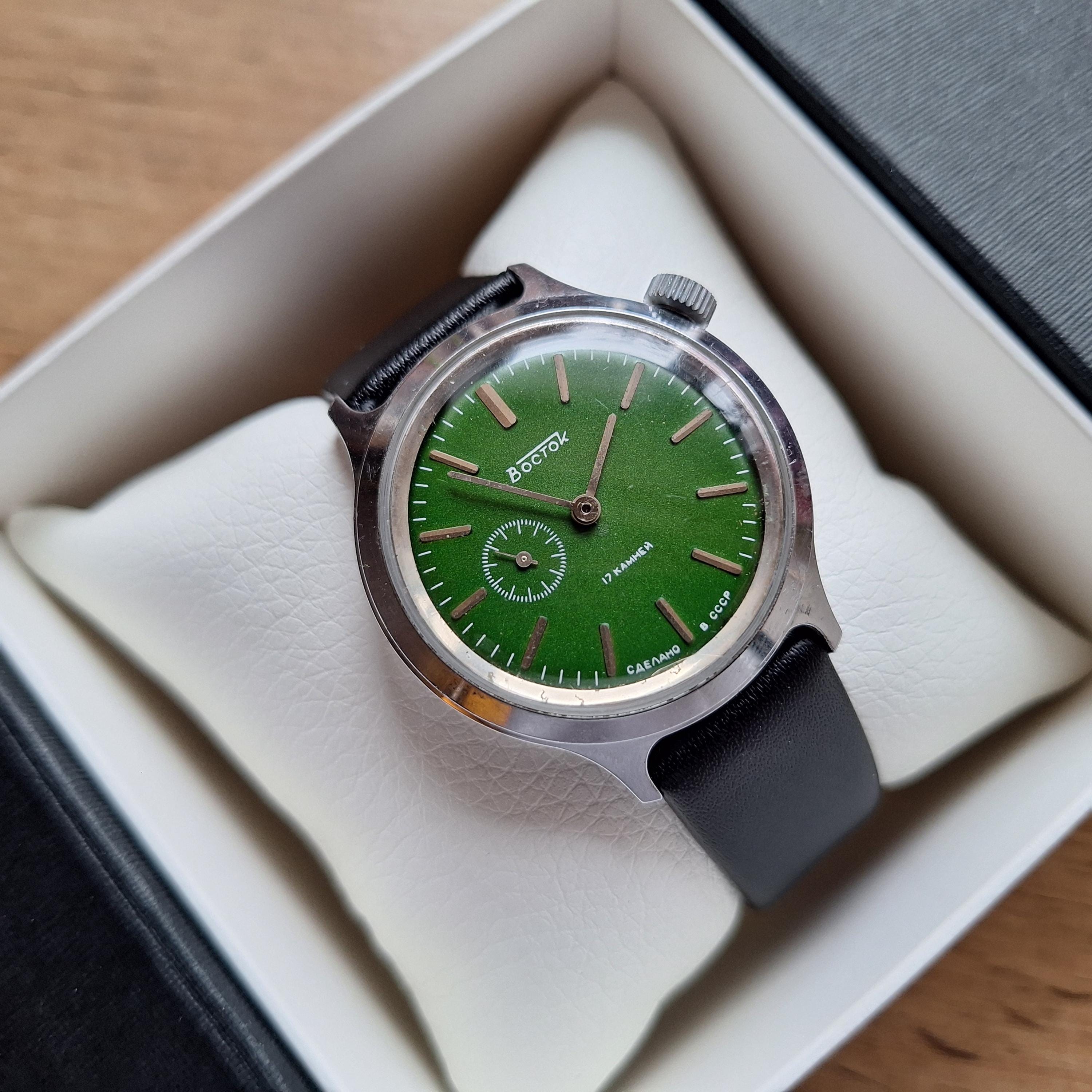 Soviet Watch Vostok, Green Watch, Emerald Watch, Mechanical Watch